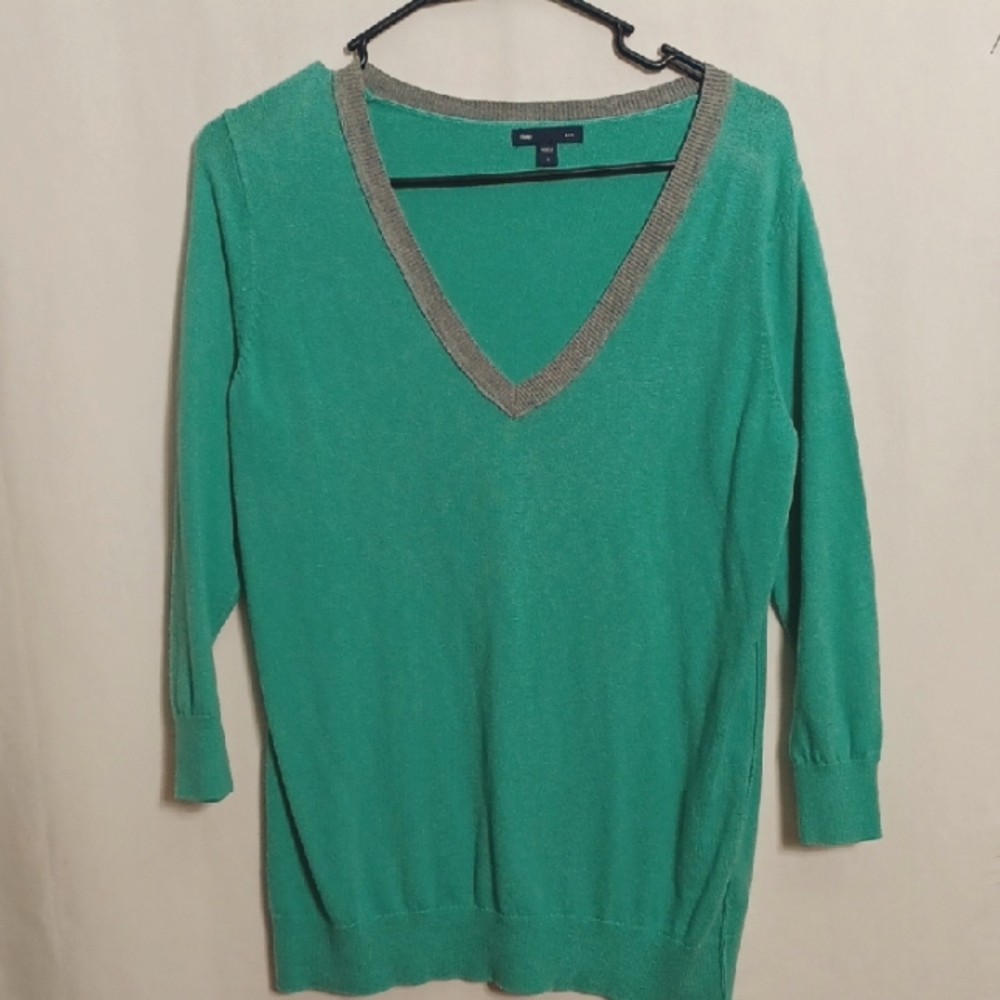 GAP Teal V-Neck Women's Sweater Size Small